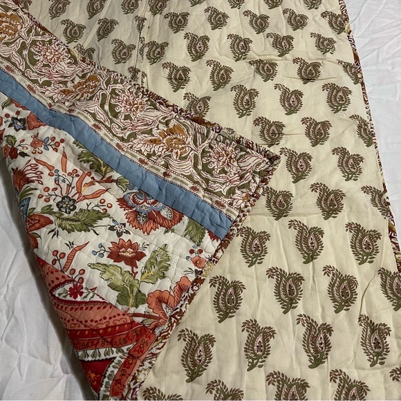 Two Vintage Pottery Barn Calistoga Patchwork Quilted Euro Shams, 26” 2009 - Picture 5 of 7